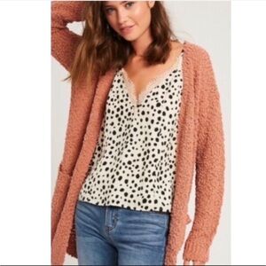 Listicle Pumpkin Spice Cozy Popcorn Knit Cardigan